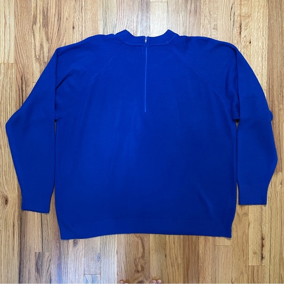 Vintage Royal Blue Soft Crewneck Sweater w/ Zipper 2X - Picture 10 of 10